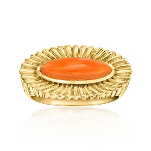 Ross-Simons Carnelian Ring in 18kt Gold Over Sterling - 1 of 4