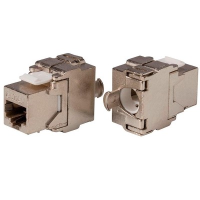 Monoprice Cat6A RJ-45 Keystone | FTP, Toolless, 180-Degree, Die Cast, Shielded - Entegrade Series