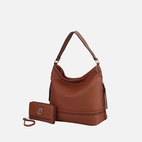 MKF Collection Blake two-tone whip stitches Women’s Shoulder bag with Wallet by Mia K