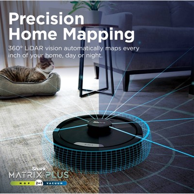 Shark Matrix Plus 2in1 Robot Vacuum & Mop with Sonic Mopping, Matrix Clean, HEPA Bagless Self Empty - RV2610WA: AI Ultra, Pet Hair, Multi-Surface