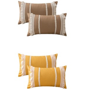 REGALWOVEN 4 Pcs Boho Modern Striped Decorative Throw Pillow Cover for Living Room Bed Sofa - 1 of 4