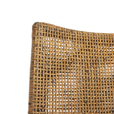 Gianni Transitional Rattan and Mahogany Arm Chair in Brown/Black