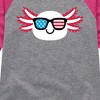 Girls' - Instant Message - American Sunglasses Axolotl Shirt Tail Raglan Graphic T-shirt - 2 of 4