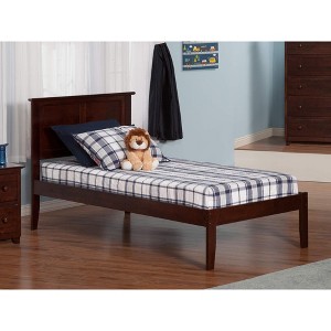 AFI Furnishings Madison Twin Extra Long Platform Bed with Open Footboard and Turbo Charger in Walnut - 1 of 4