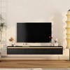 KTMBDW Floating TV Stand Wall Mounted with Power Outlet, ModernWall Mounted Media Console Shelf,Floating Entertainment Center for Living Room, Black - 2 of 4