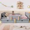 KWPZQEB Twin/Full Platform Bed Frame with 2 Drawers & Guardrail, Solid Wood Bed Frame for Kids, No Box Spring Needed, Easy Assembly - 3 of 4