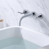 Sumerain Wall Mount Bathtub Faucet 3 Hole Two Lever Handle Tub Filler Faucet with Valve, Chrome - 3 of 4