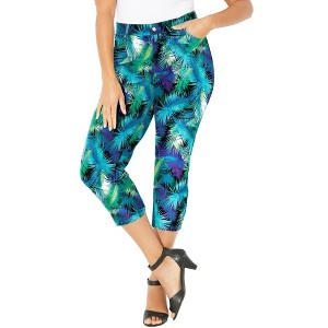 Catherines Women's Plus Size Secret Slimmer Capri - 1 of 4