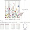 Floral Shower Curtain - Watercolor Plant Design, 12 Hooks, 72 Wx 72 H - 4 of 4
