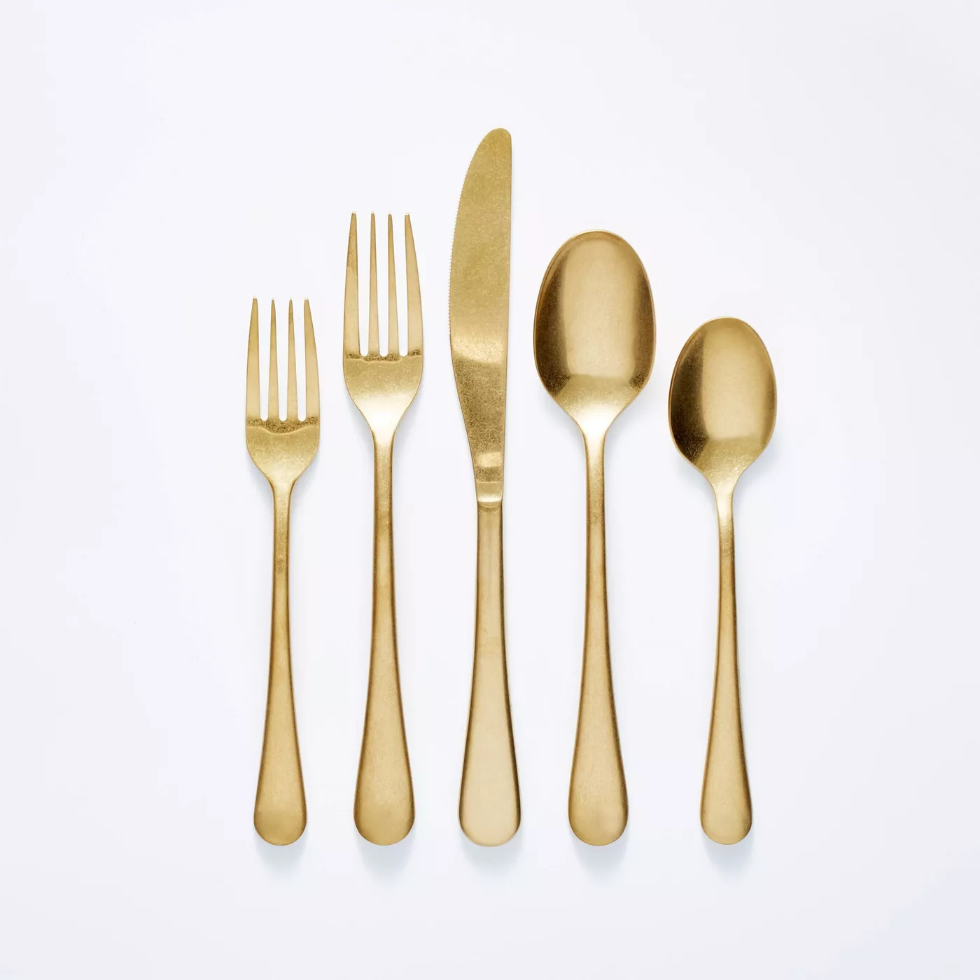 5pc Stainless Steel Flatware Set Gold – Threshold™ designed with Studio McGee - image 1 of 6