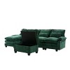 106" Chenille Modular Sectional Sofa with Chaise Lounge and Ottoman, U-Shaped Sleeper Cloud Couch for Living Room or Apartment–The Pop Home - 4 of 4