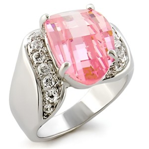 Slickblue 925 Sterling Silver Ring with Rose CZ Stone, Timeless Cocktail & Statement Jewelry for Women, Size 5-10 - 1 of 3