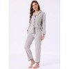 INSPIRE CHIC Women's Pajama Set Fleece Flannel Long Sleeve Notched Collar Tops with Pockets Pants Loungewear Sleepwear - 2 of 4