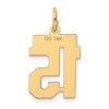 Black Bow Jewelry 14k Yellow Gold, Athletic Collection, Small Polished Number 15 Pendant - 3 of 4