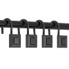 Home Mart Goods 12 Piece Set - Matte Black Square Button Heavy Duty Shower Curtain Hooks Rings Rustproof Metal - 2 of 4