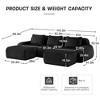 114" Modern U-Shaped Modular Sectional Sofa for Living Room, Flannelette Fabric 3-Seater Couch with Deep Seat, Boneless Design, No Assembly - 4 of 4