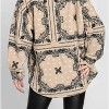 Women's Paisley faux-shearling Button Down Jacket - Elleborn - 3 of 4