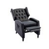 Recliner Chair With Seat Cushion, Buckle Backrest PU Reclining Sofa Chair, Modern Armchair Reading Chair - 3 of 4