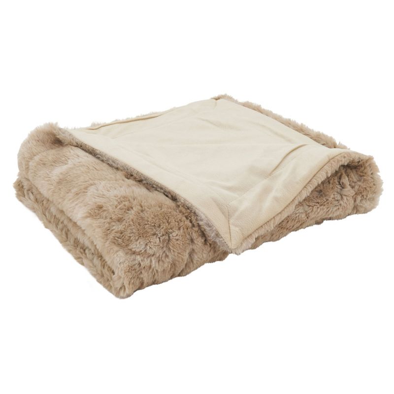 Saro Lifestyle Faux Mink Fur Throw Blanket, 3 of 5