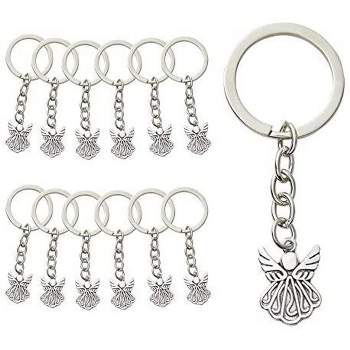 TRIANU 6 Pcs Quick Release Detachable Pull Apart Keychain Dual Key Ring  Snap Lock Holder, Silver