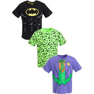 DC Comics Justice League Batman Joker Riddler 3 Pack T-Shirts Toddler - 1 of 4