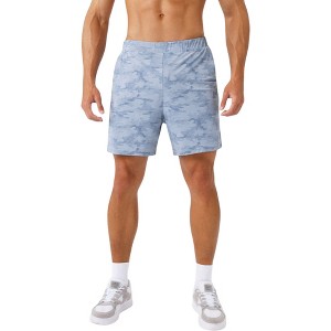 Anna-Kaci Active Men's Printed Athletic Shorts with Elastic Waistband and Side Pockets - 1 of 4