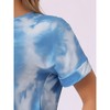 cheibear Women's Soft Tie Dye T-shirt with Pants Pajama Set 2 Pcs - image 4 of 4