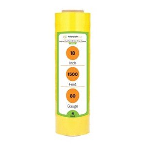PSBM 4 Rolls Dark Yellow 18" x 1500 Ft. 80 Gauge Cast Hand Pallet Stretch Wrap - 1 of 1