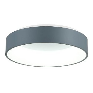 CWI Lighting Arenal LED Drum Shade Flush Mount With Gray & White Finish - 1 of 4