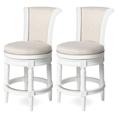 Maven Lane Pullman Swivel Upholstered Kitchen Stool, Set of 2