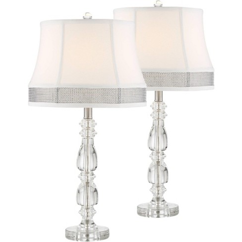 Vienna Full Spectrum Rolland Traditional Table Lamps 30 Tall Set Of 2  Antique Brass Crystal Off White Drum Shade For Bedroom Living Room  Nightstand : Target