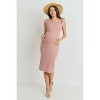Hello Miz Women's Casual Ribbed Scoop Neck Cap Sleeve Maternity Dress - 4 of 4