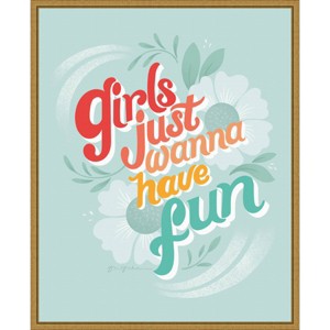 16" x 20" Girls I by Gia Graham Framed Wall Canvas - Amanti Art: Modern Typography & Botanical Art for Teen Room Decor - 1 of 4