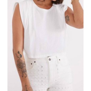 Women's PLEATED MUSCLE TEE - ETICA - 1 of 4