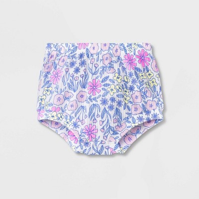 Image of Baby Girls' Floral Ribbed Shorts - Cat & Jack™ White 12M