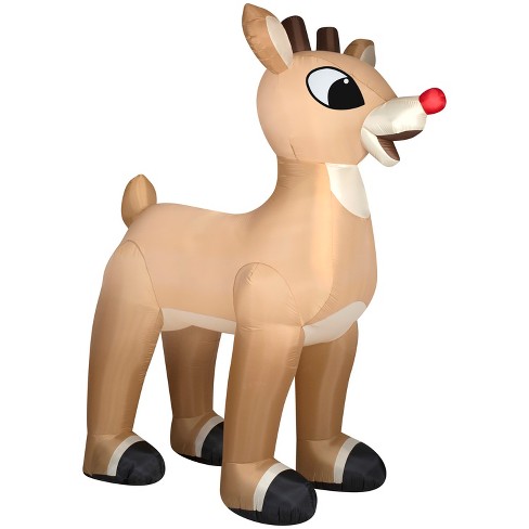 Rare 7 ft Gemmy airblown inflatable Rudolph online the Red Nose Reindeer Christmas Barn