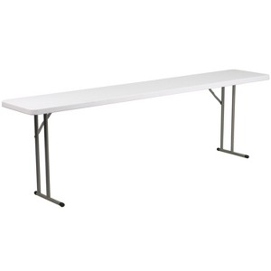 Emma and Oliver 8-Foot Granite White Plastic Folding Training / Seminar Table - 1 of 4