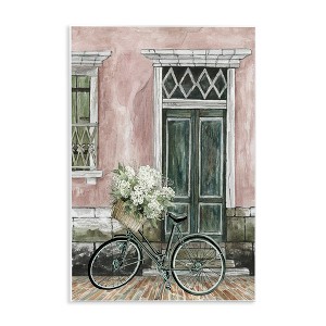 Stupell Industries Spring Bicycle Lush Floral Bouquet Vintage City Architecture, 15" x 10" - 1 of 4
