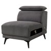 Royal Hampton Modular Armless Lounge Chair, Adjustable Headrest, Dark Gray Fabric - 2 of 4