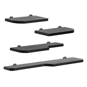 MH London Dale  36" Set of 4 Wall Mounted Shelves Mango Wood in Black - 1 of 4