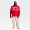 Men's "Let it Snow" Fair Isle Microfleece Holiday Matching Family Pajama Pants - Wondershop™ Cream - 3 of 4