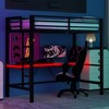TIRAMISUBEST Twin Size Gaming Metal Loft Bed Frame with LED Light and Desk - 2 of 4