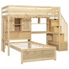 VYNXARIA Twin over Twin Loft Bed with Built-in Desk and Staircase,With Storage Compartments and Shelves,Natural - 4 of 4