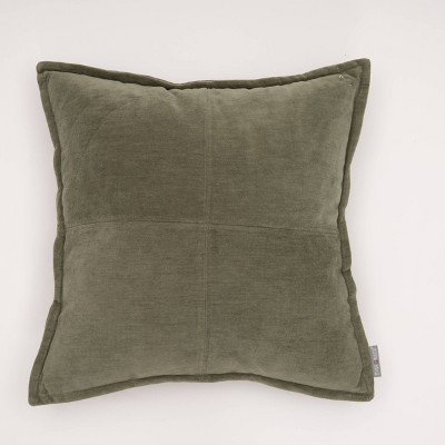 18"x18" Lambent Chenille Square Throw Pillow Green - Evergrace
