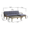 Sapphtopaz Outdoor Patio Furniture Set Wood Patio Chairs Sectional Sofa Set with Cushions and Coffee Table for Backyard, Garden - 3 of 4