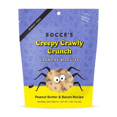 Bocce's Bakery Bacon and Peanut Butter Flavor Creepy Crawly Crunchy Dog Treat Biscuits - 4oz