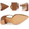 BLISSFUL STEP Women's Ankle Strap Pointy Toe Chunky Heel Pumps - 3 of 4