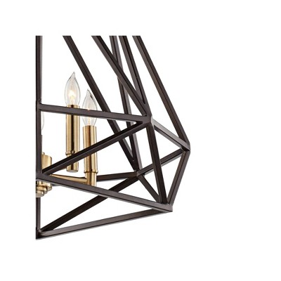 Hawking Bronze 22" Geometric Cage Pendant Chandelier