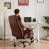 Grungis Ergonomic Office Chair with Footrest & Lumbar Support,PU Leather  Computer Chair with Swivel Wheels for Adult,Student - 2 of 4
