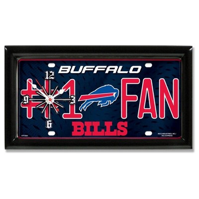 NFL Wall/Desk Analog Clock, #1 Fan with Team Logo - Buffalo Bills